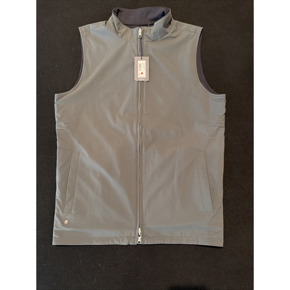 Peter Millar Insulated Full Zip Vest Collar Reversible Grey Mens Size Small